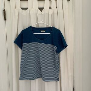 Madewell Blue and White Striped Tee